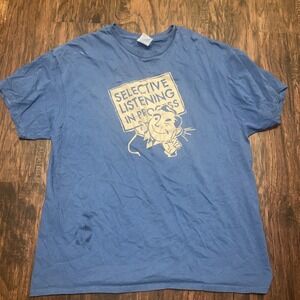 Selective Listening In Progress Printed Tee T-Shirt for Men's Size XL Novelty